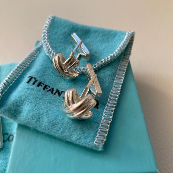 Tiffany & Co Silver Signature Cufflinks and Money Clip Signature Tie Pin set - Picture 6 of 6